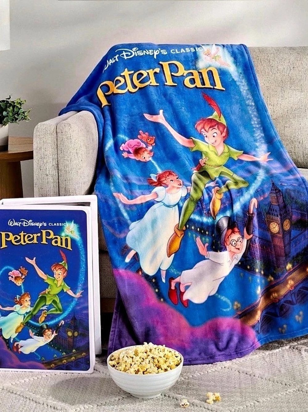 Disney Peter Pan Classic VHS Boxed Silk Touch Throw, 50”x70”
